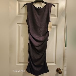 NWT Nicole Miller grey dress Lg.